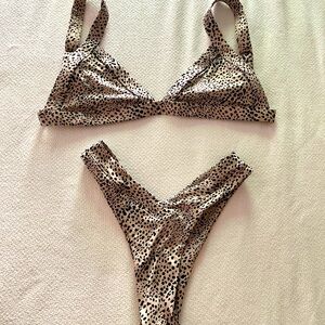 Oneone swimwear small cheetah print cheeky bikini